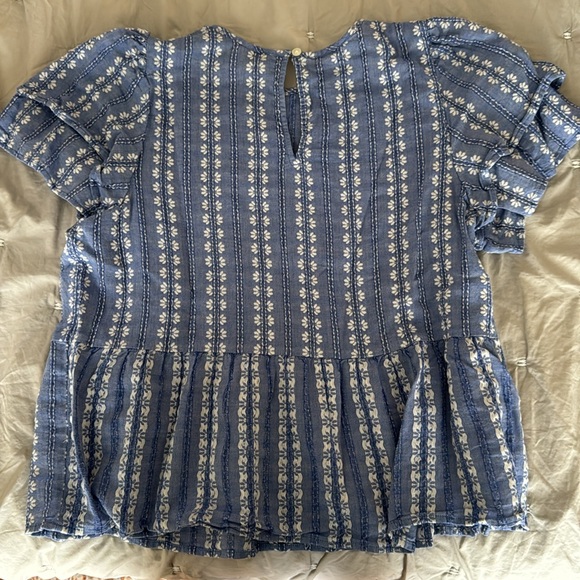 LOFT Peplum Flutter Sleeve Top - Picture 4 of 7